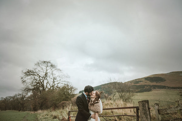 Wedding photo featuring helen moore faux fur