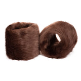 Conker Brown faux fur wrist warmer cuffs by Helen Moore