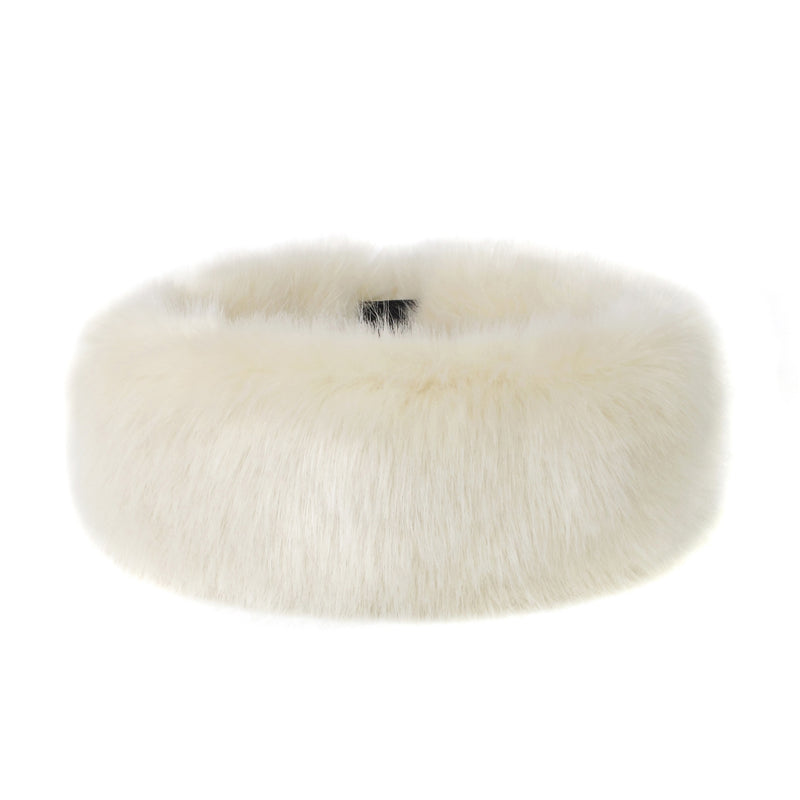  Ermine white faux fur Huff headband by Helen Moore