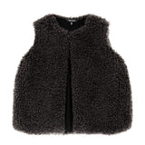 Charcoal grey faux sheepskin gilet by Helen Moore