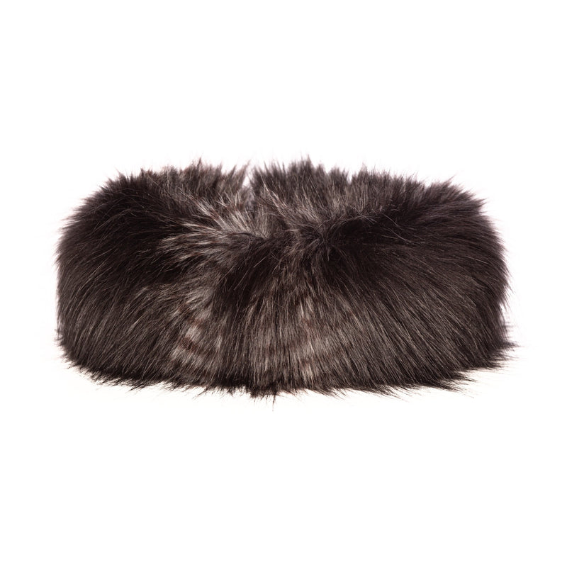 Black  Quail faux fur Huff headband by Helen Moore