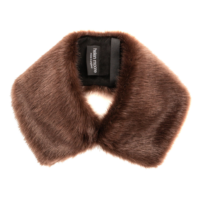 Conker Brown faux fur Dolly collar by Helen Moore