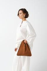 Mini Suede Triangle Bag by Helen Moore