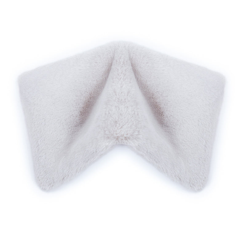 Mist Grey cloud faux fur Wheat Pillow by Helen Moore