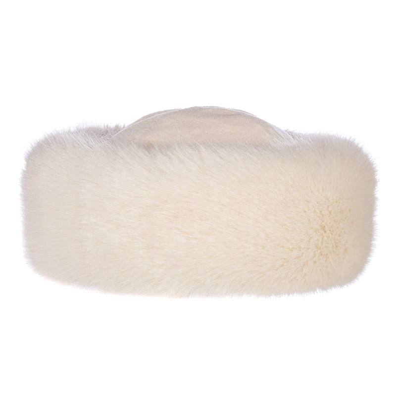 Ermine white faux fur Brim Hat by Helen Moore