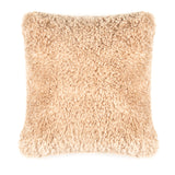 Faux sheepskin square cushion in Pebble beige by Helen Moore