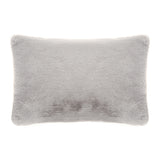 Faux fur rectangular cushion in Mist Cloud by Helen Moore