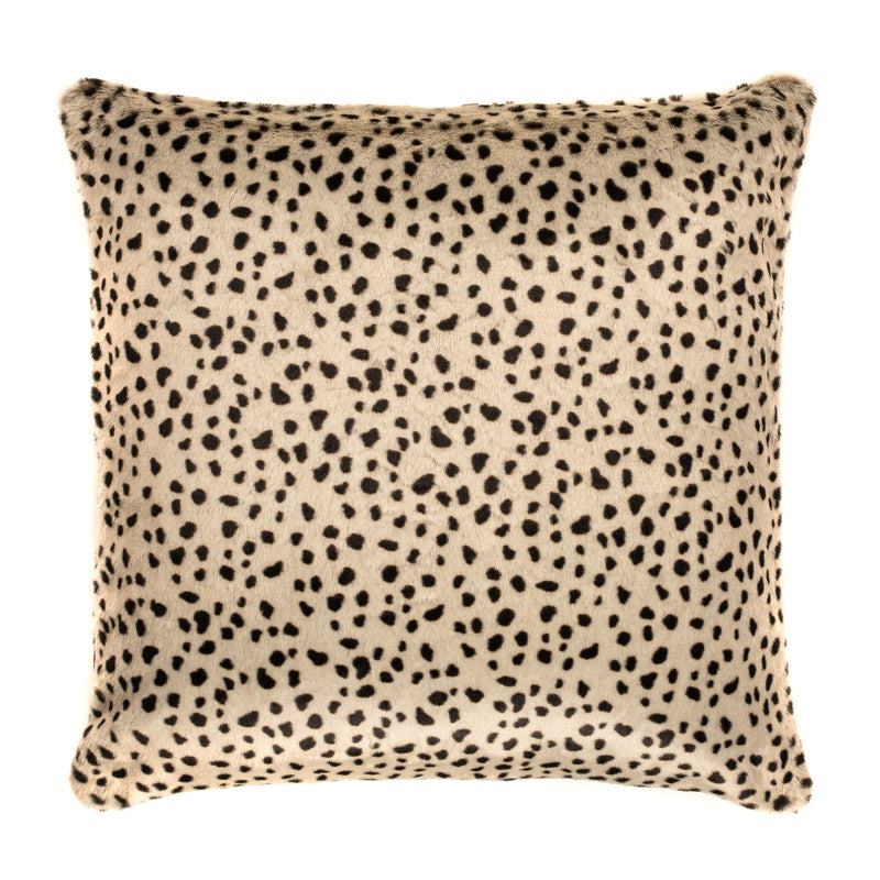 Faux fur square cushion in  Appaloosa spotted animal print by Helen Moore