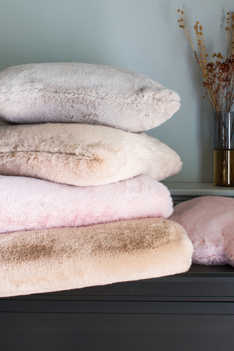 Sherpa Rabbit Faux Fur Throw Pink Pink Electric Heated Throw