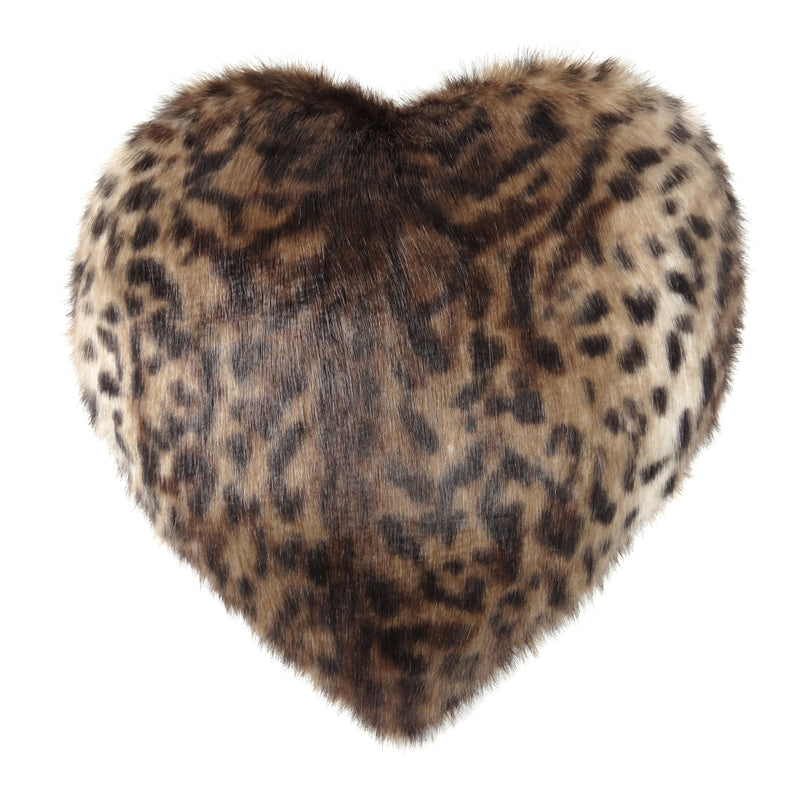 Faux Fur Heart Cushion by Helen Moore