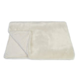 Cream faux fur comforter throw by Helen Moore