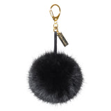 Black faux fur pom pom keyring by Helen Moore