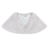 Mist grey cloud faux fur shoulder wrap from the wedding collection by Helen Moore