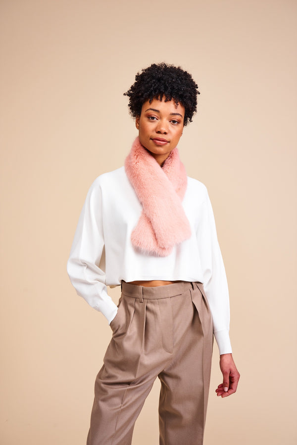 Tippet Scarf in Dusky Pink by Helen Moore