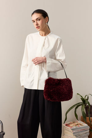 Burgundy Faux Sheepskin