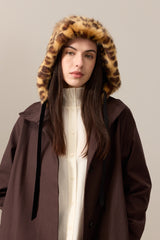 Faux Fur Hood With Ribbon Tie by Helen Moore