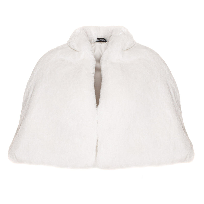 Ivory Cloud faux fur bridal cape by Helen Moore