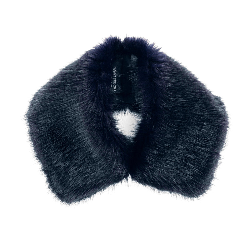 Midnight Blue faux fur Dolly collar by Helen Moore