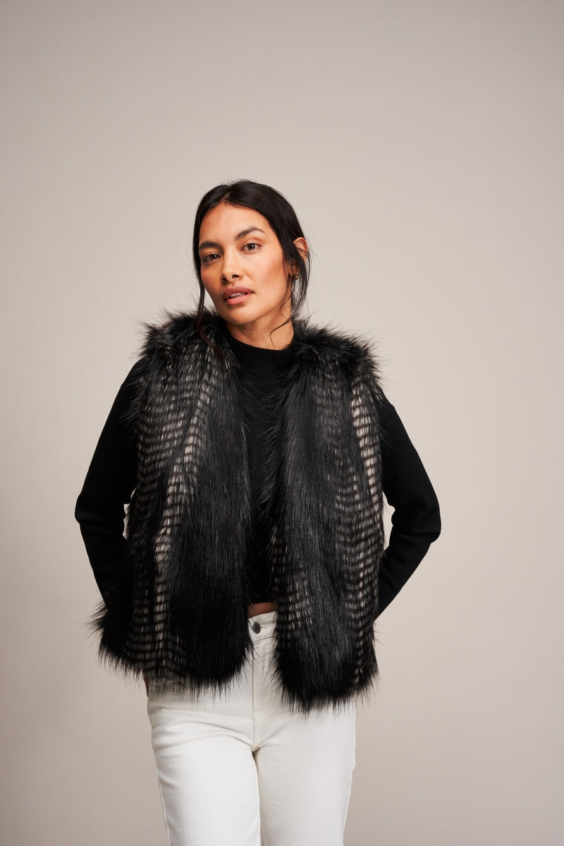 Sana Gilet Black Quail Size Large by Helen Moore
