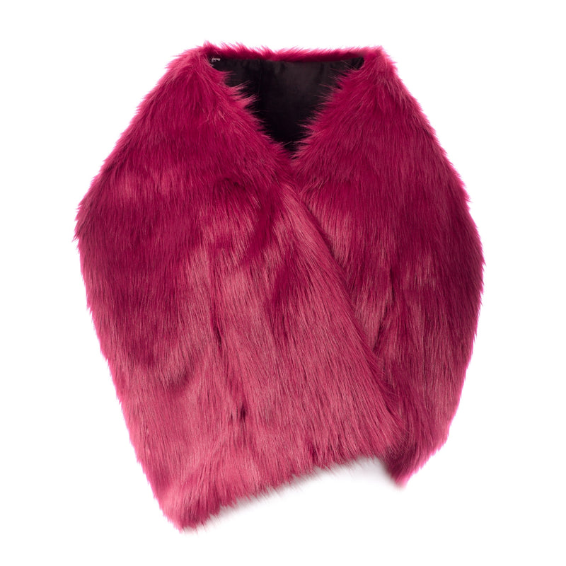  Magenta faux fur Pocket Stole by Helen Moore