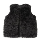 Black faux sheepskin gilet by Helen Moore