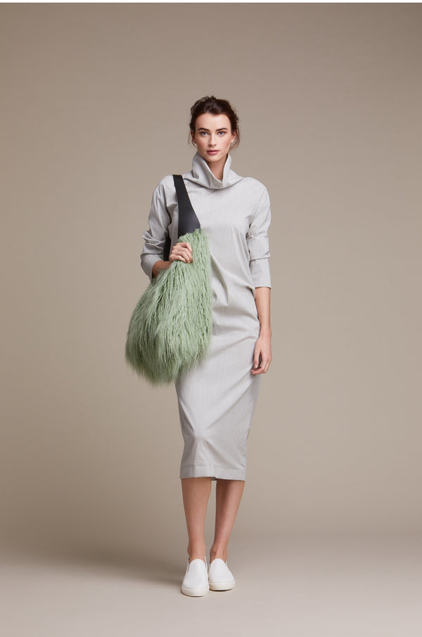 Weekender Bag in Lichen Faux Shearling by Helen Moore