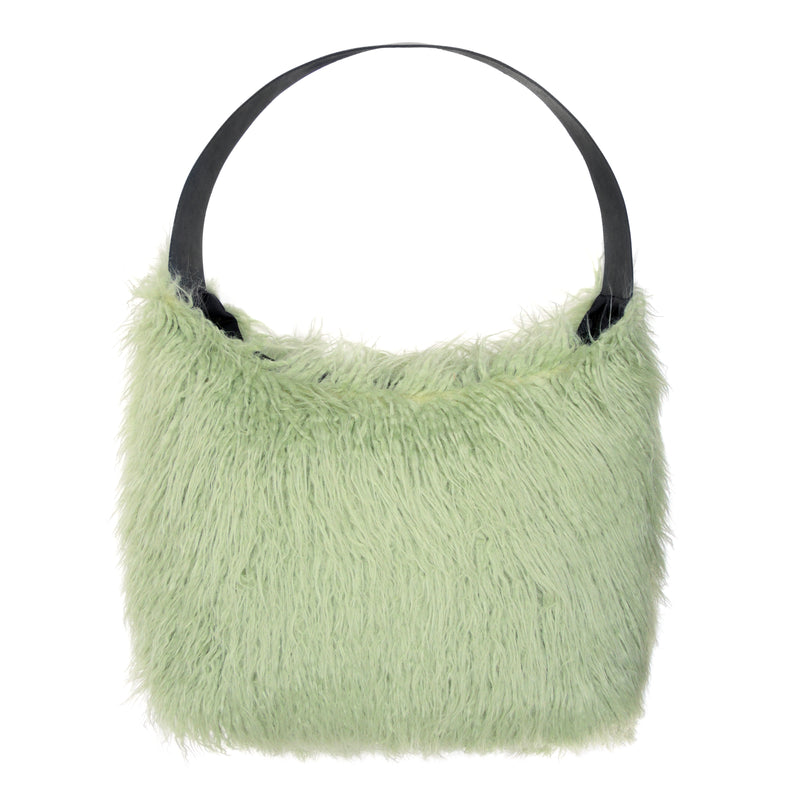 Weekender Bag in Lichen Faux Shearling by Helen Moore