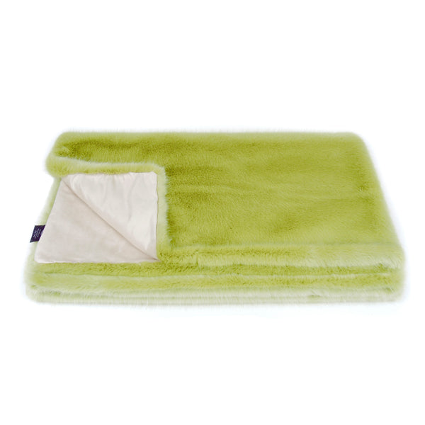 Faux Fur Throw Willow Green by Helen Moore