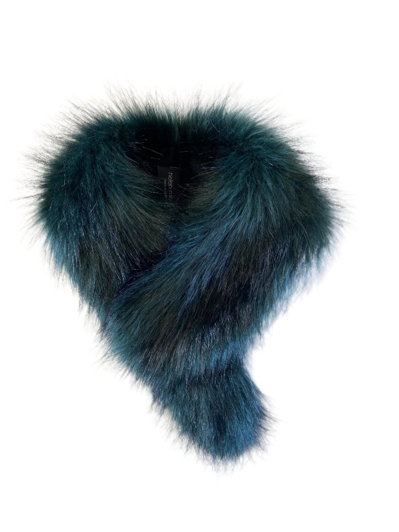 Faux fur vintage collar in Brunswick Green by Helen Moore