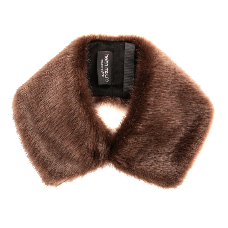  Conker Brown faux fur Dolly collar by Helen Moore