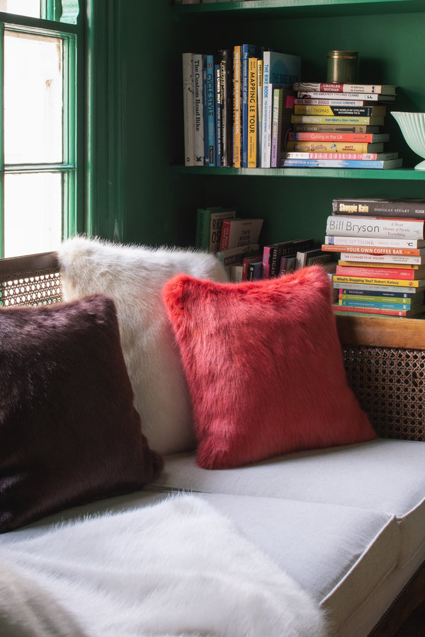 Faux Fur Square Cushions by Helen Moore