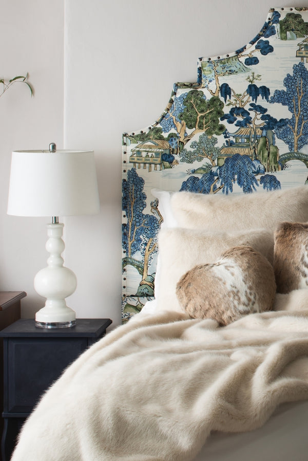 Faux Fur Throw Sky Blue by Helen Moore
