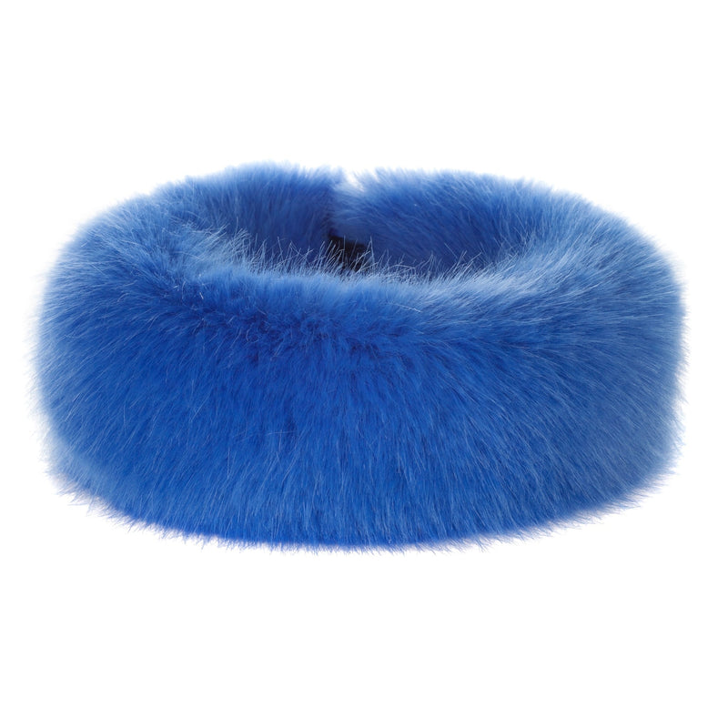 Royal Blue faux fur Huff headband by Helen Moore