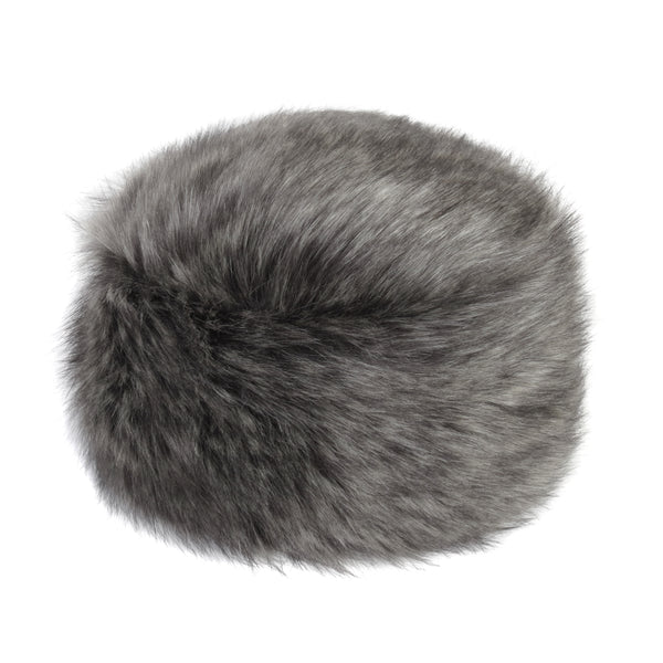 Faux Fur Pillbox Hat One Size Lady Grey by Helen Moore