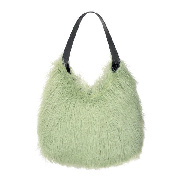 Weekender Bag in Lichen Faux Shearling by Helen Moore