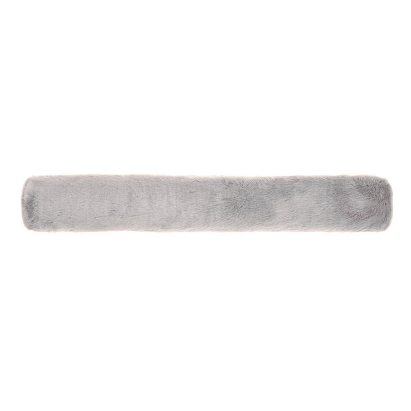 Draught Excluder in Stone Grey Faux Fur by Helen Moore. Made in England