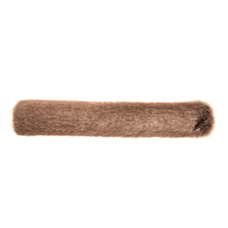 Draught Excluder in Truffle Brown Faux Fur by Helen Moore. Made in England