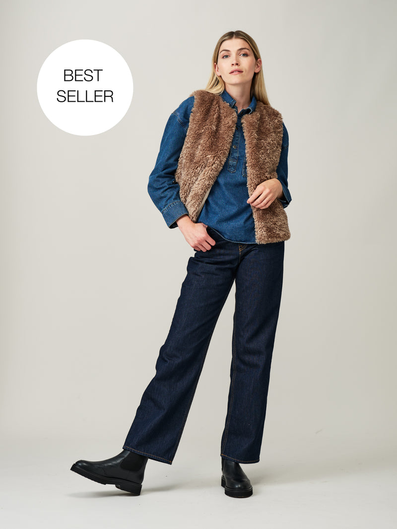 Faux Sheepskin Gilet by Helen Moore