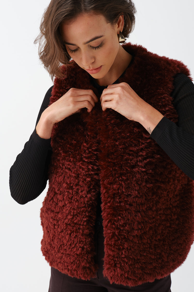 Faux Sheepskin Gilet