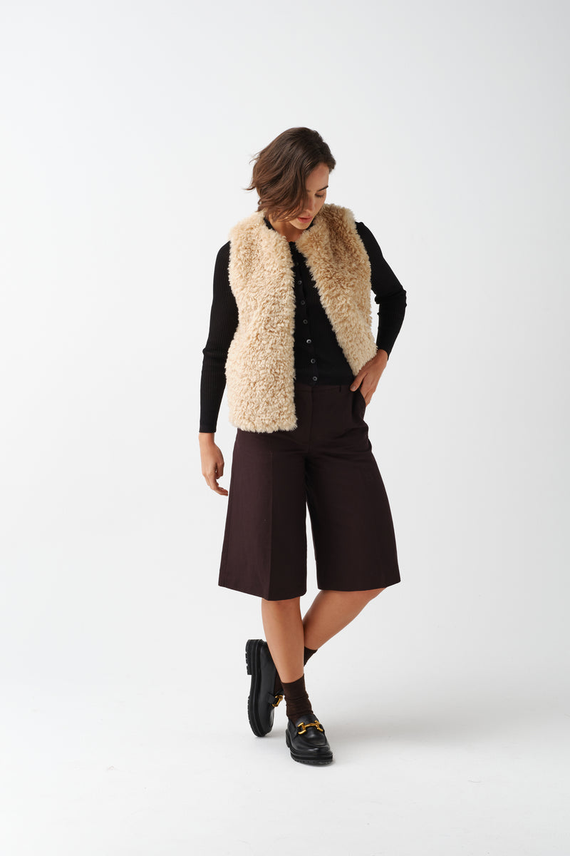 Faux Sheepskin Gilet