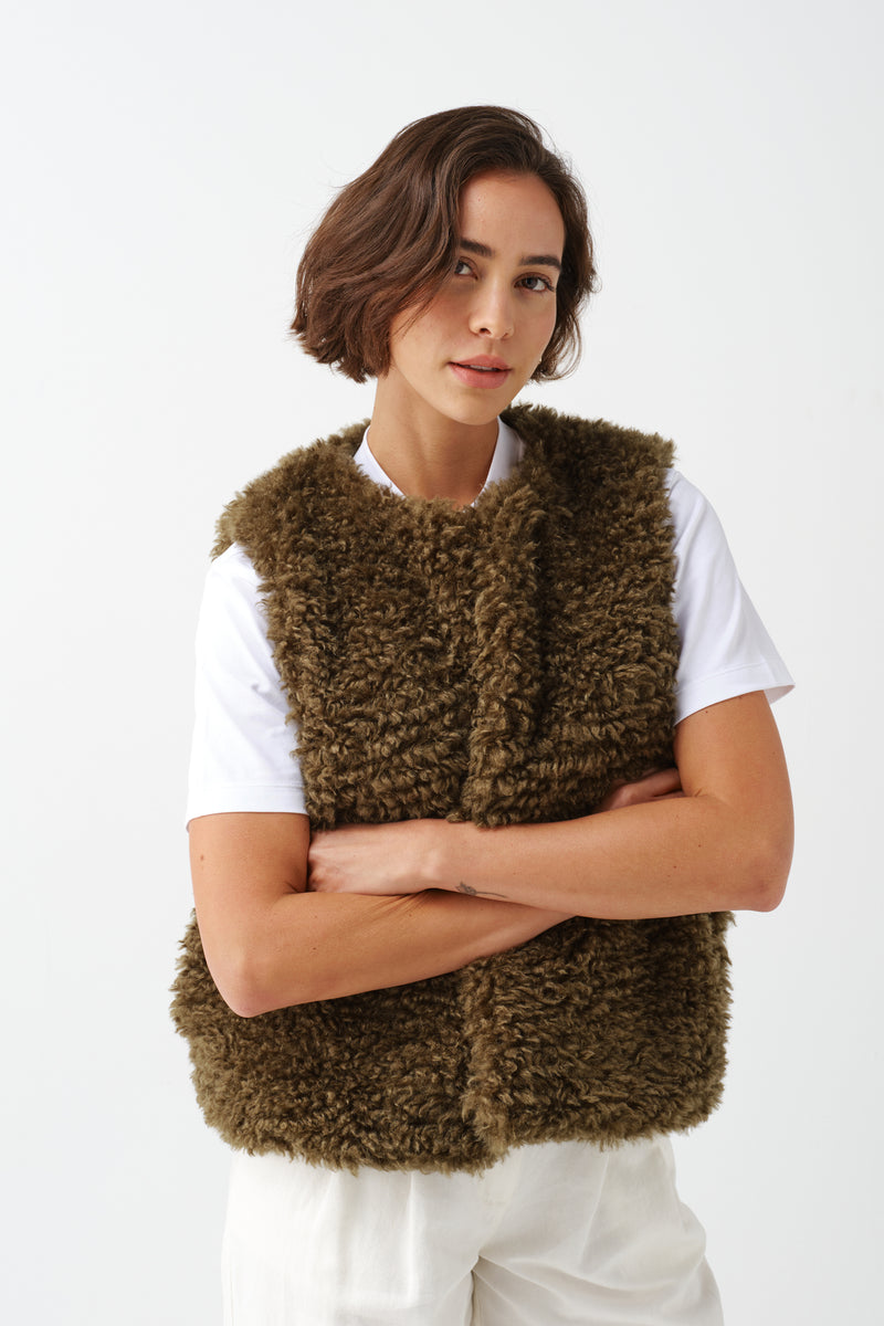 Faux Sheepskin Gilet