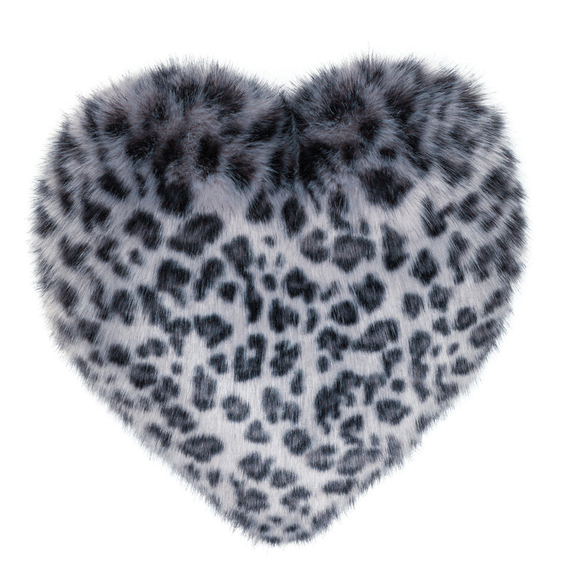 Faux fur heart shaped cushion by Helen Moore