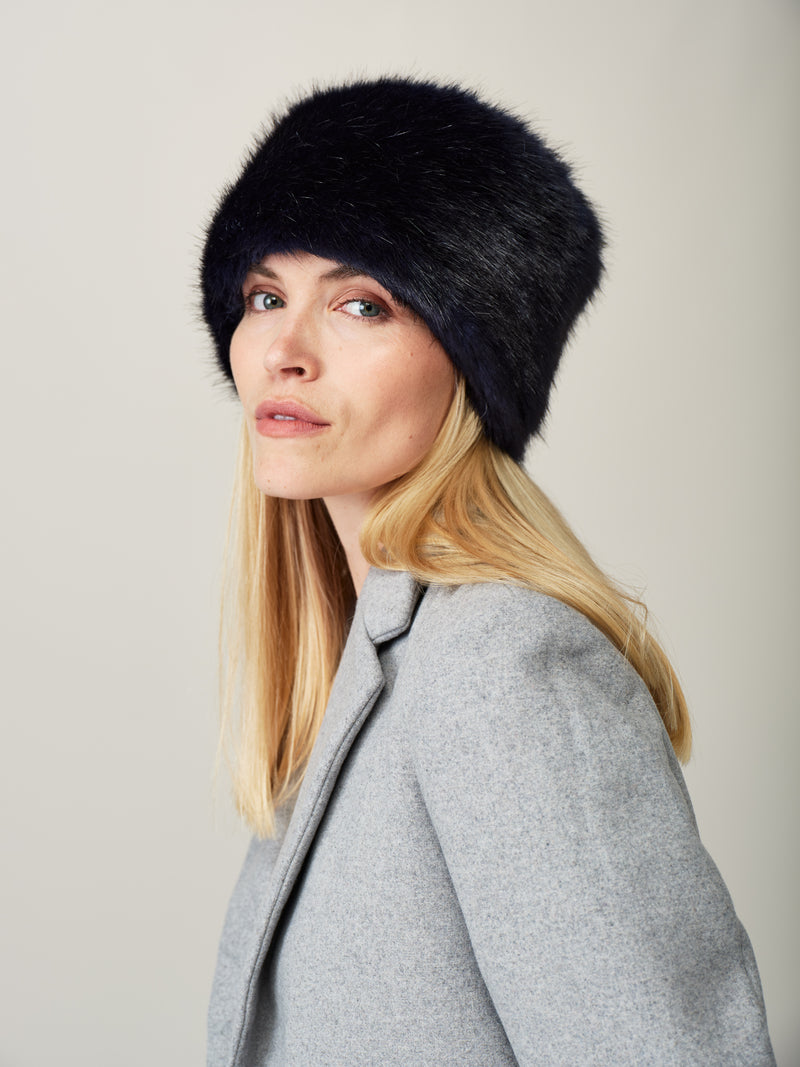 Faux Fur Pillbox Hat by Helen Moore