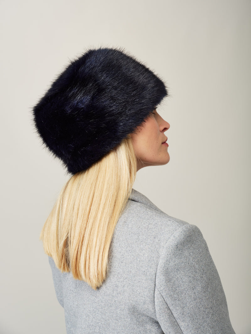 Faux Fur Pillbox Hat by Helen Moore