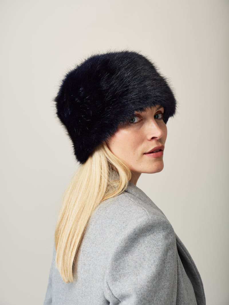 Faux Fur Pillbox Hat by Helen Moore