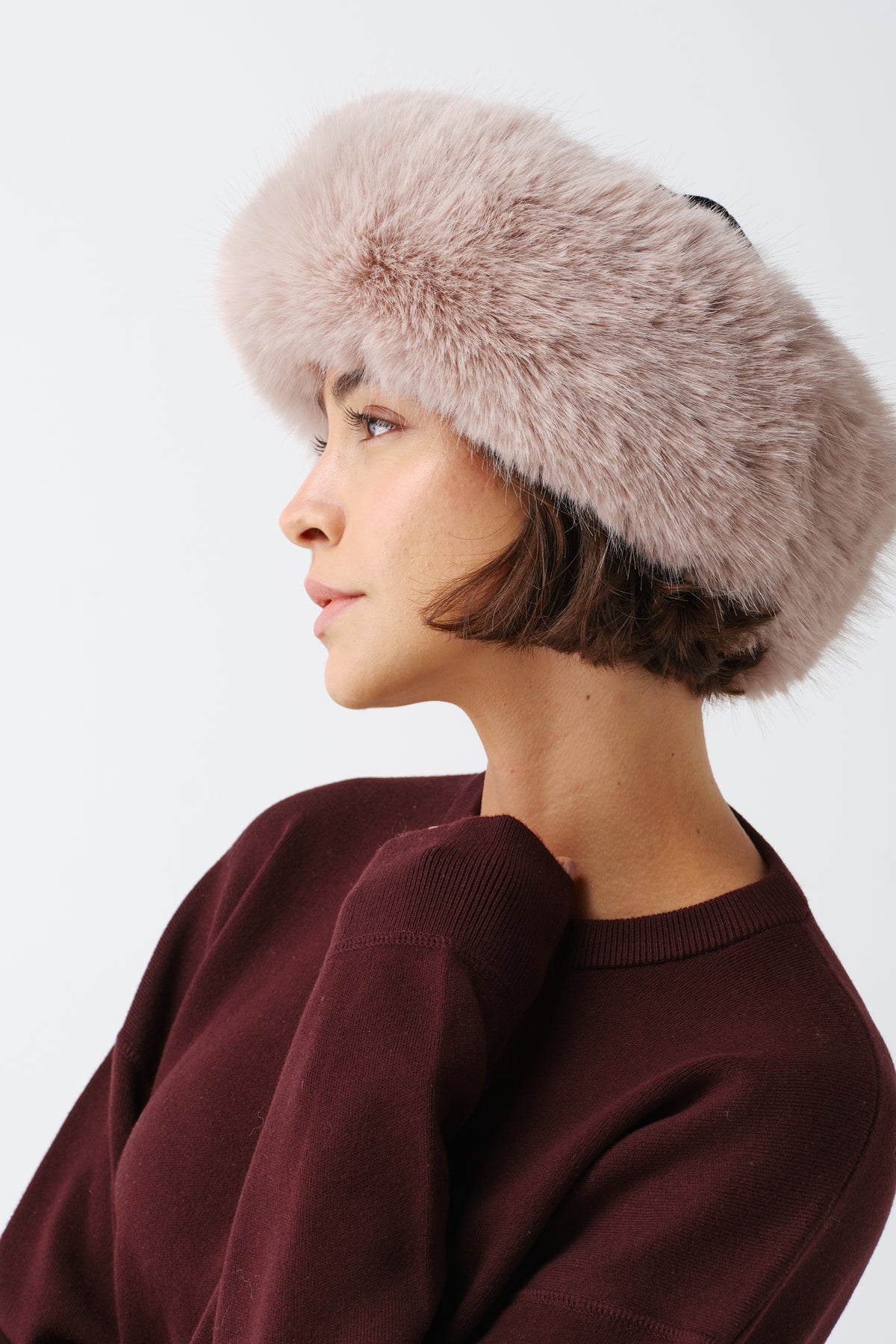 Faux fur hat Anthropologie NWT Helen Moore grey Faux Fur Short Cape | Truffle | Helen Moore - David Peck main image 3