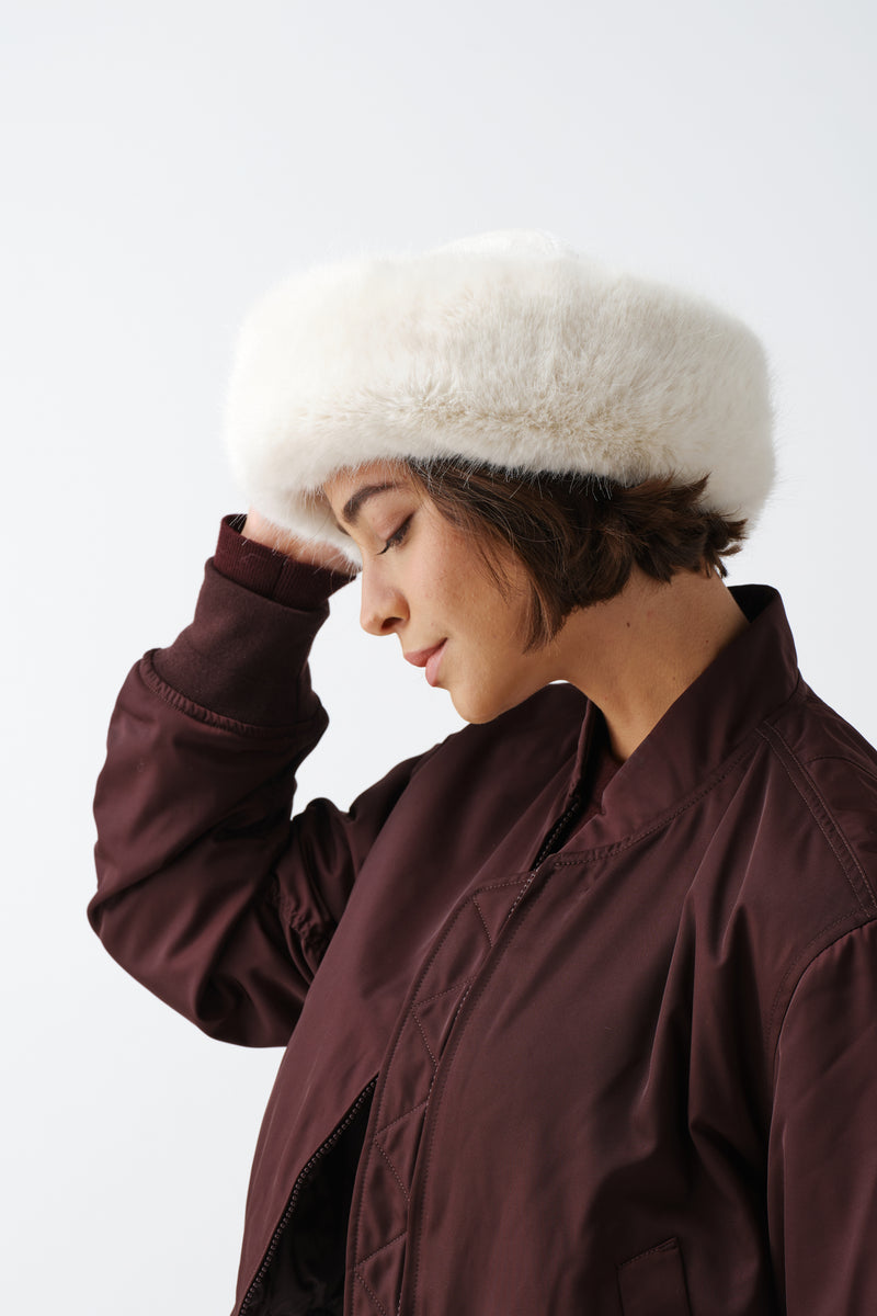 Faux Fur Brim Hat by Helen Moore