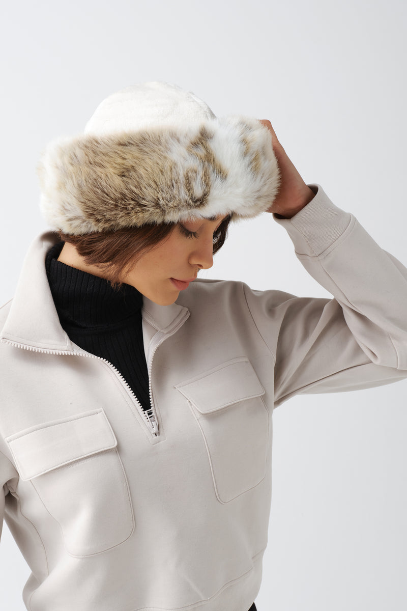 Faux Fur Brim Hat by Helen Moore