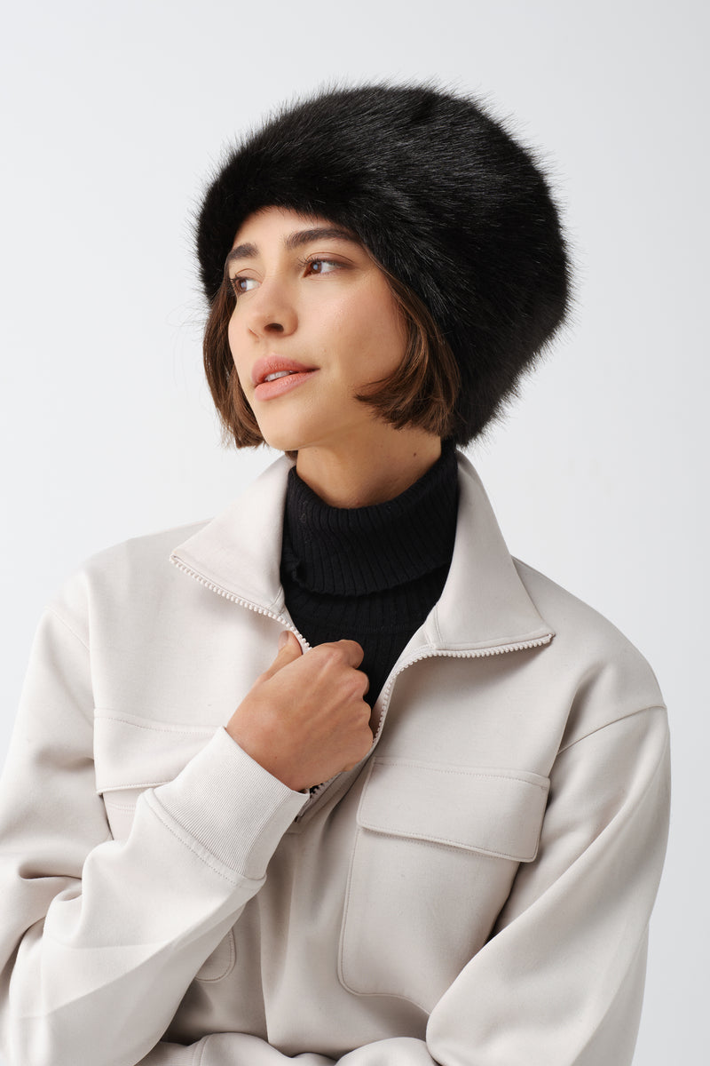 Faux Fur Pillbox Hat by Helen Moore