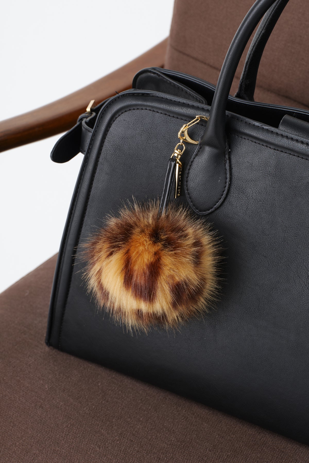 Faux fur Pom Pom Keyring by Helen Moore